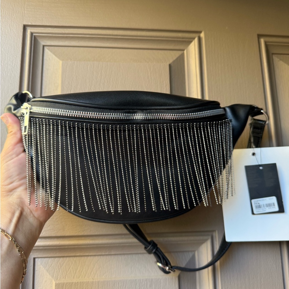 Forever 21 Black Fanny Bag with Silver Accents - Picture 2 of 7